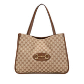 グッチ GGキャンバス ホースビット 1955 トートバッグ 623694 ベージュ ブラウン キャンバス レザー レディース GUCCI 【中古】